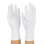 Long Wristed White Cotton Marching Gloves