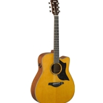Yamaha A5M Folk Size Cutaway Acoustic Electric Guitar w/ Hard Case - Vintage Natural