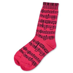 Music Score Socks - Hot Pink