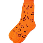 Music Note Socks - Orange