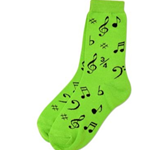 Music Note Socks - Green