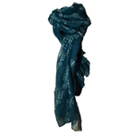 Music Notes Fashion Scarf - Teal