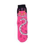 Cat Piano Socks - Magenta