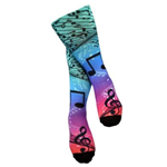 Wavy Staff Socks - Blue and Purple