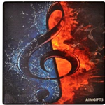 Water and Fire Treble Clef Coaster