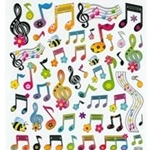 Floral Music Notes Stickers