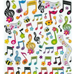 Floral Music Notes Stickers