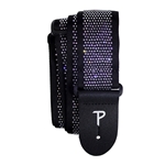 Mini Rhinestones on Black Jacquard Guitar Strap