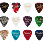 Fender Medium 351 Shape Celluloid Medley Picks - Pack of 12