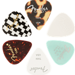 Fender Thin 351 Shape Material Medley Picks- Pack of 6