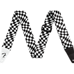 Fender 2" Poly Wavy Checkerboard Guitar Strap - Black/White