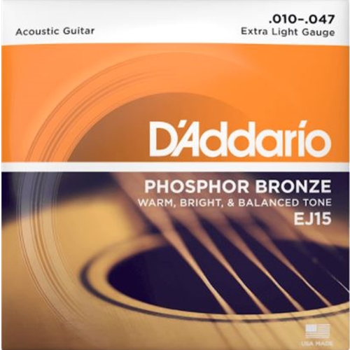 D'addario Acoustic Phosphor Bronze Ex Light Guitar Strings