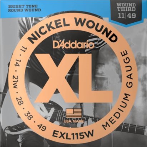 D'Addario XL Electric Nickel Wound/ Third Wound Guitar Strings