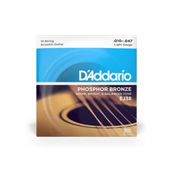 D'addairo 12-String Light Acoustic Guitar Strings