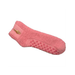 Treble Clef Fuzzy Socks - Pink