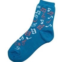 Music Note Socks - Blue