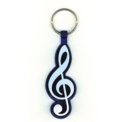 Treble Clef Keychain - Blue