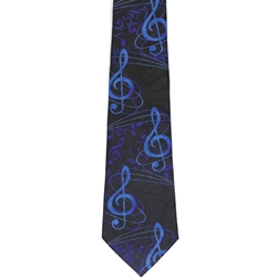 Blue Treble Clef Tie