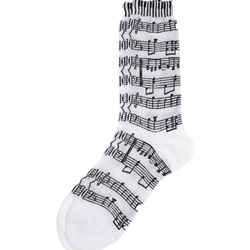 Music Score Socks - White
