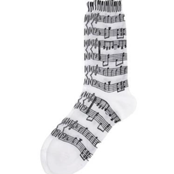Music Score Socks - White