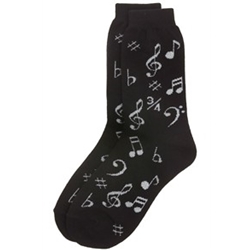 Music Note Socks - Silver