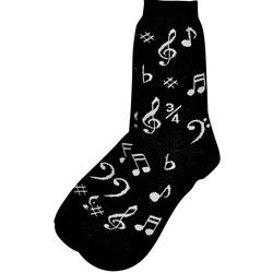 Music Note Socks - Silver