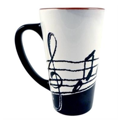 Music Notes Latte Mug - 16oz