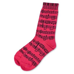 Music Score Socks - Hot Pink