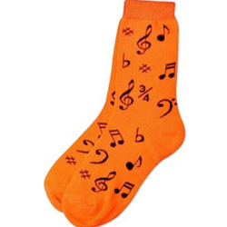 Music Note Socks - Orange