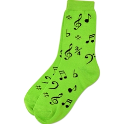 Music Note Socks - Green