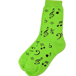 Music Note Socks - Green