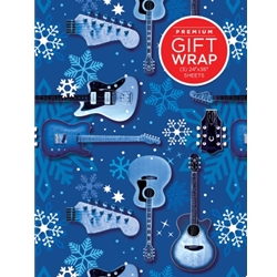 Wrapping Paper - Blue Guitars and Snowflakes
