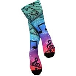 Wavy Staff Socks - Blue and Purple