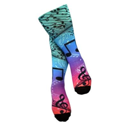 Wavy Staff Socks - Blue and Purple