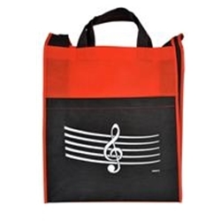 Red Treble Clef Tote Bag