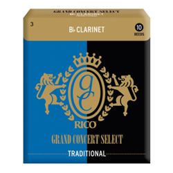 Rico Grand Concert Select Traditionl Bb Clarinet Reeds - Box of 10