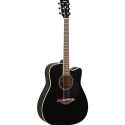 Yamaha FGC-TA TransAcoustic Dreadnought Acoustic-Electric Cutaway Guitar - Black