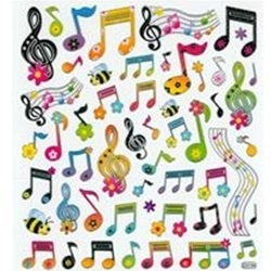 Floral Music Notes Stickers