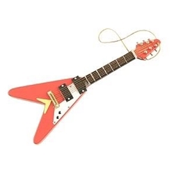 Red V Shaped Electric Guitar Ornament