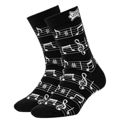 Levy's Crew Socks - Notes Blk & Wht