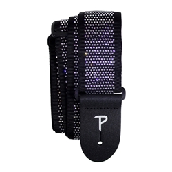 Mini Rhinestones on Black Jacquard Guitar Strap