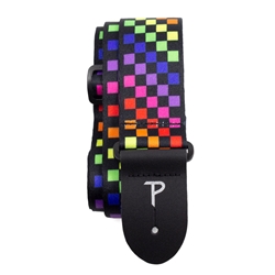 Checker Rainbow Poly Guitar Strap