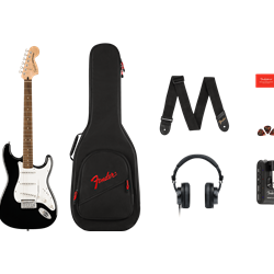 Fender Affinity Series Stratocaster Mustang Micro Electric Guitar Pack - Black