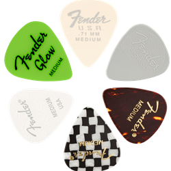 Fender Medium 351 Shape Material Medley Picks - Pack of 6
